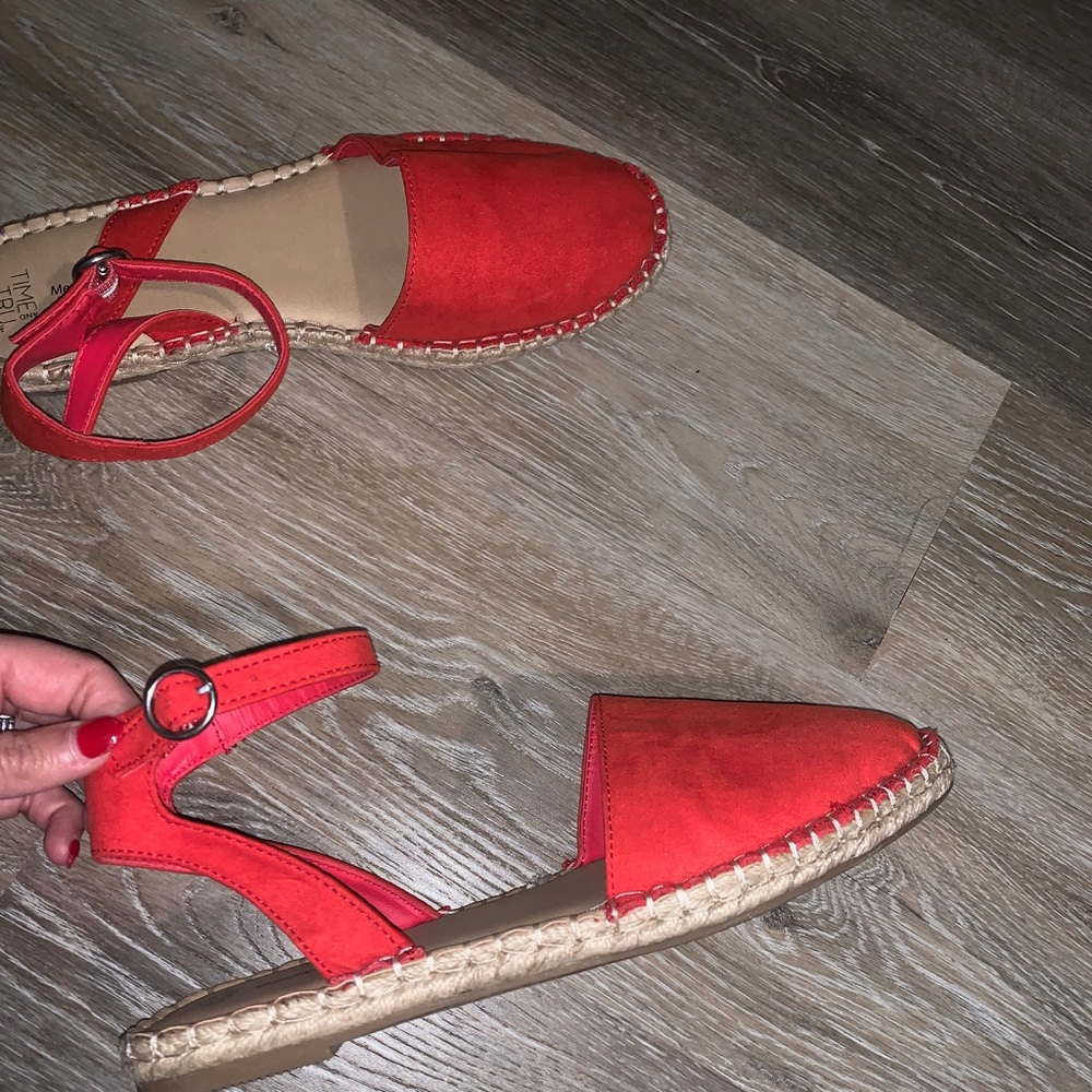 Red espadrille shoes